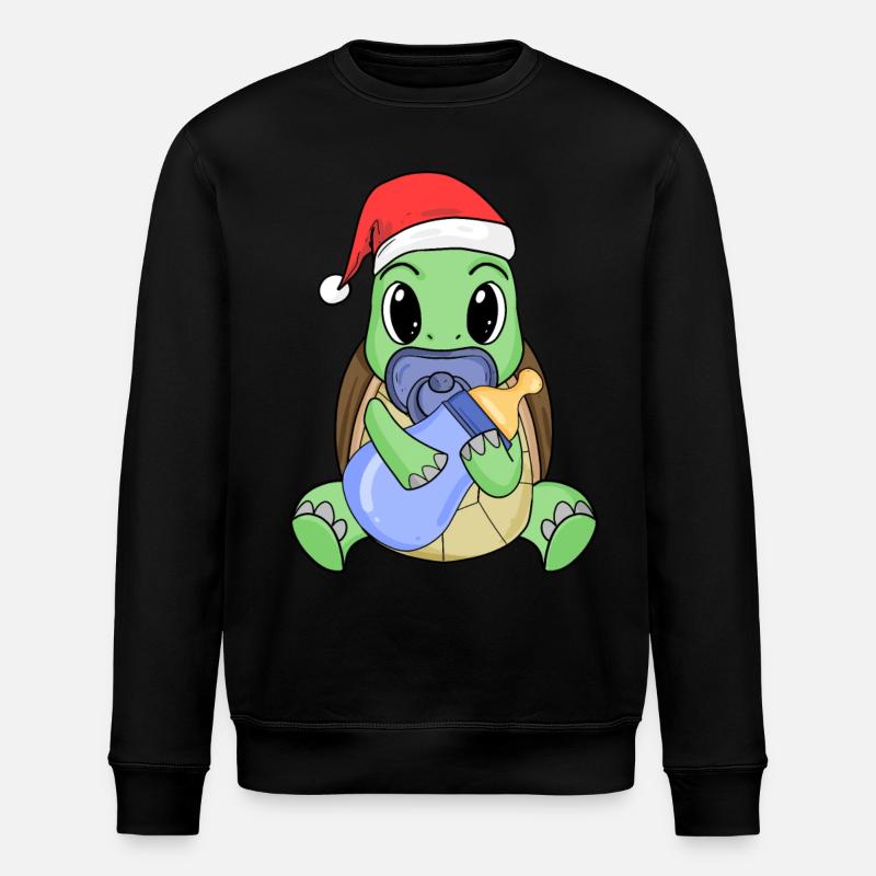 Tortue bébé Noël - Sweat bio ROLLER Stanley/Stella Unisexe - noir