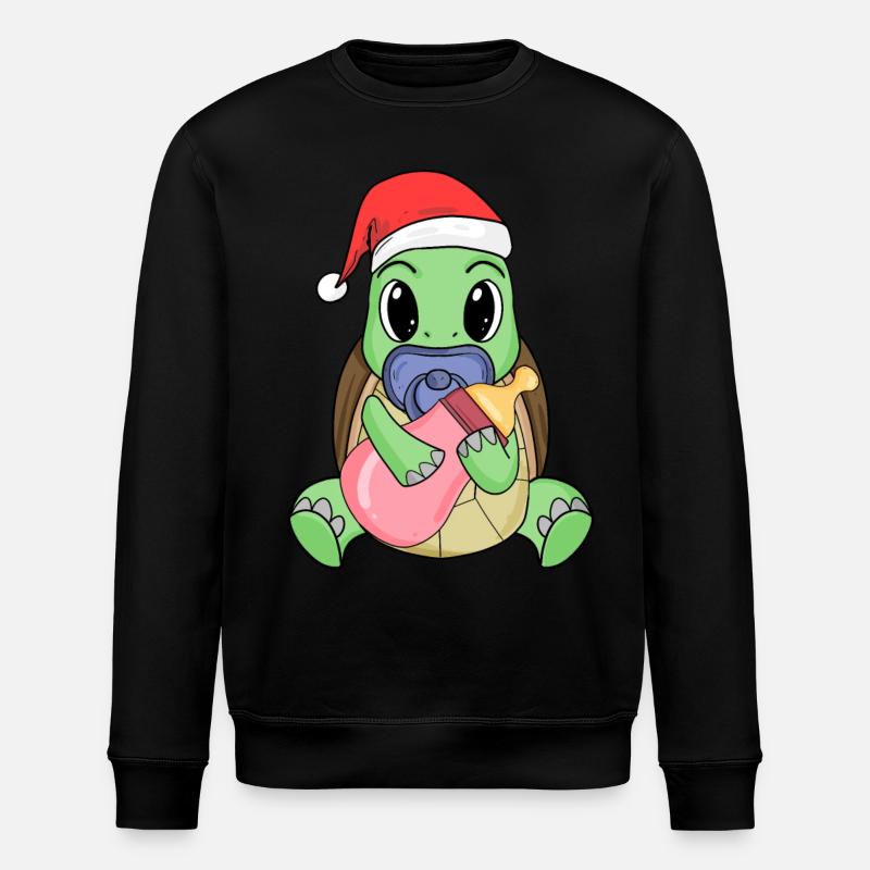 Tortue bébé Noël - Sweat bio ROLLER Stanley/Stella Unisexe - noir