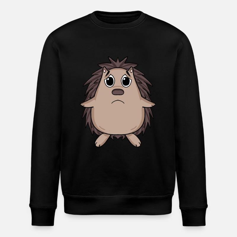 Hedgehog Sad - Sad Hedgehog - Stanley/Stella ROLLER Unisex Organic Sweatshirt - black