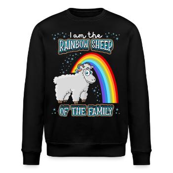 Drôle de dicton LGBTQ avec des moutons et un arc-en-ciel - Sweat bio ROLLER Stanley/Stella Unisexe - noir - Devant - Nik (191cm)