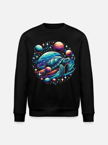 Astronomical Turtle: Planetary Adventure - Stanley/Stella ROLLER Unisex Organic Sweatshirt - black