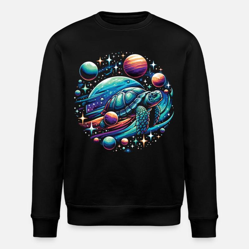Astronomical Turtle: Planetary Adventure - Stanley/Stella ROLLER Unisex Organic Sweatshirt - black