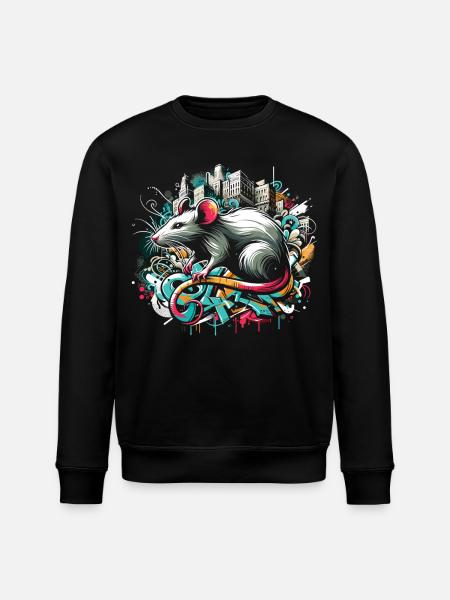 Graffiti Rat: Urban Intelligence - Stanley/Stella ROLLER Unisex Organic Sweatshirt - black