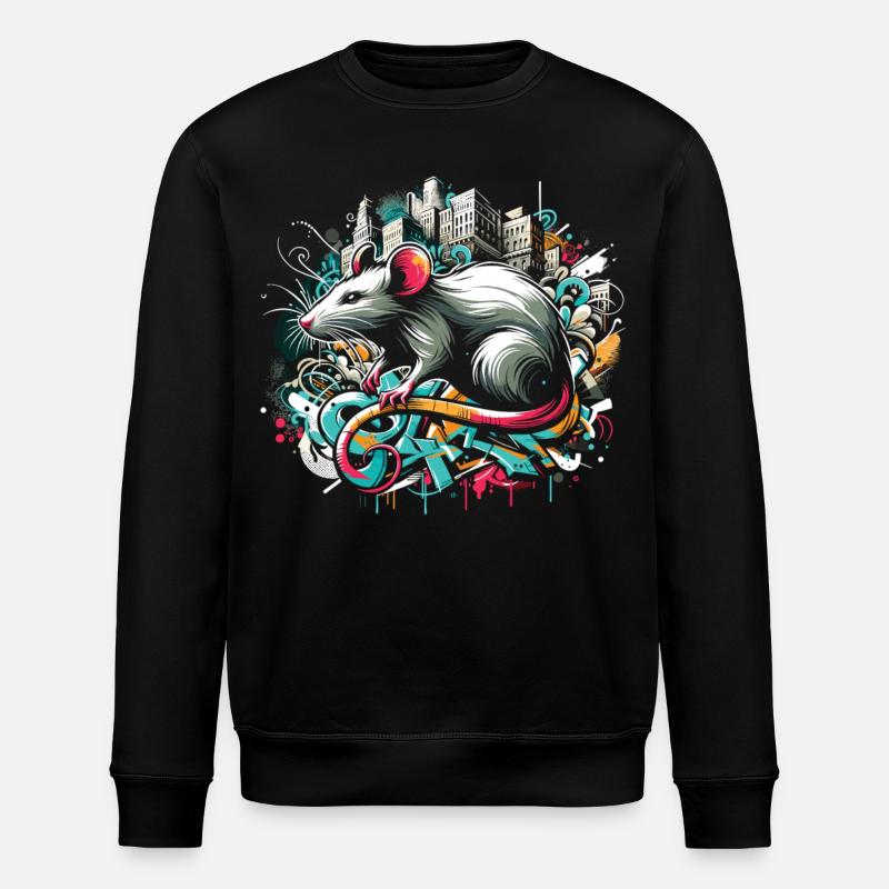 Graffiti Rat : l’intelligence urbaine - Sweat bio ROLLER Stanley/Stella Unisexe - noir