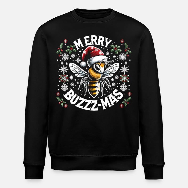 Snowflakes and bee magic - Stanley/Stella ROLLER Unisex Organic Sweatshirt - black