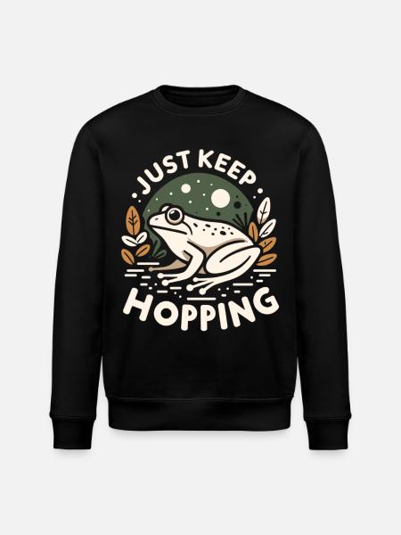 Klassisk naturlig groda - Ekologisk sweatshirt ROLLER unisex från Stanley/Stella - svart