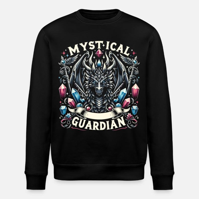 Crystalline Dragon Spell - Stanley/Stella ROLLER Unisex Organic Sweatshirt - black