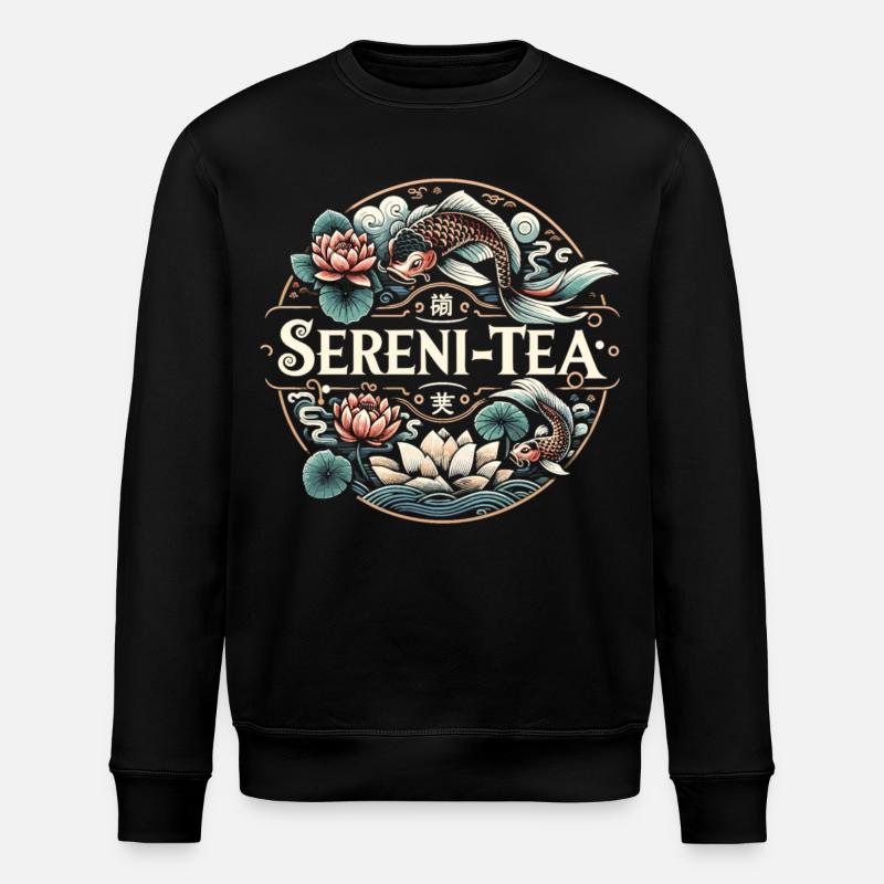 Lotusblüten und Teegenuss - Stanley/Stella Unisex Bio-Sweatshirt ROLLER - Schwarz
