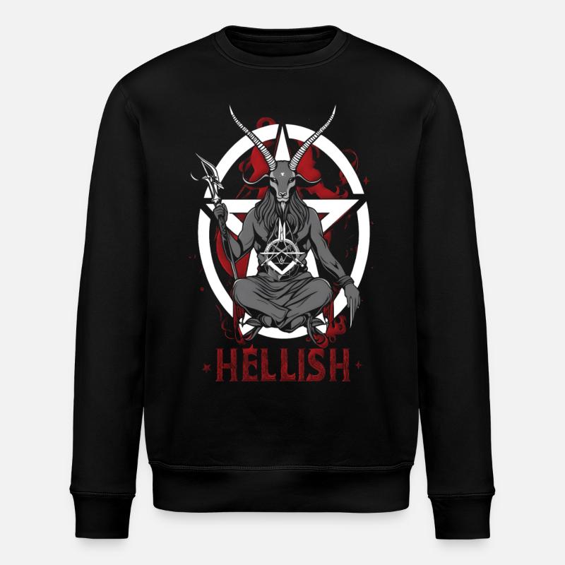 Hellish Satan Baphomet - Stanley/Stella ROLLER Unisex Organic Sweatshirt - black
