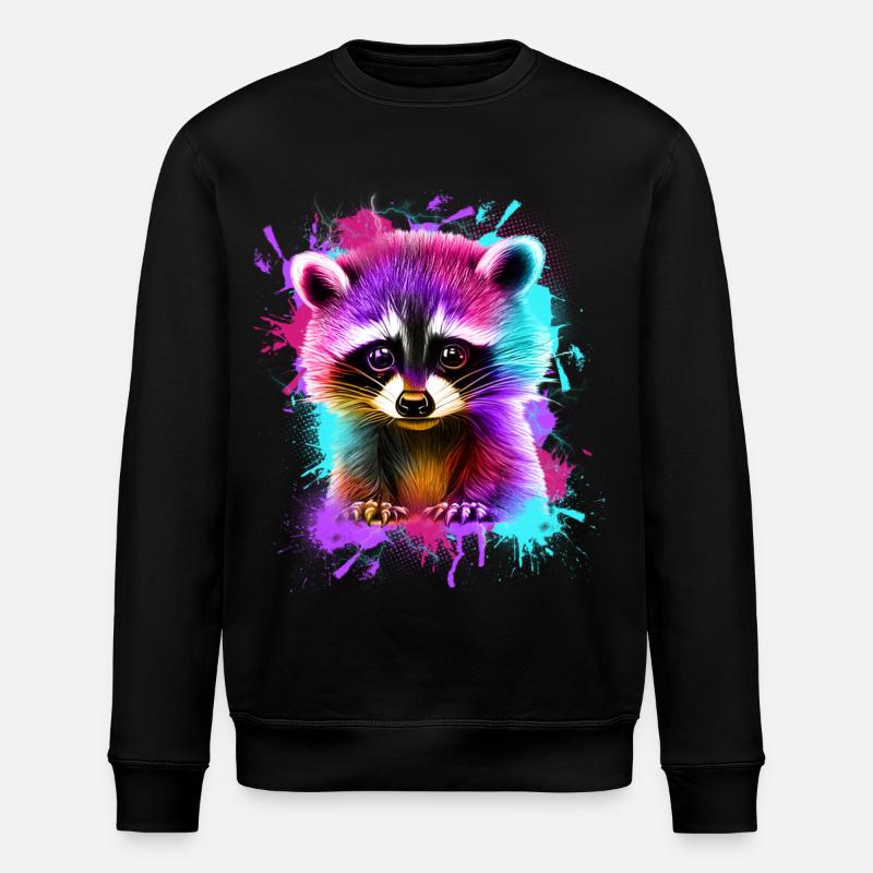 Raccoon - Stanley/Stella ROLLER Unisex Organic Sweatshirt - black