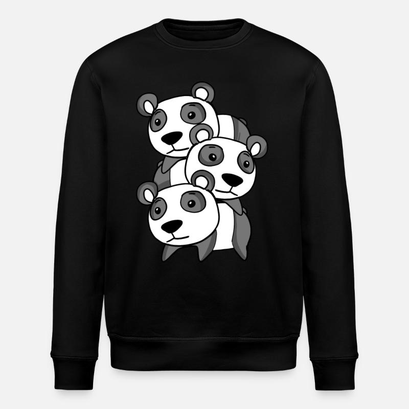 Pandas Panda - Stanley/Stella Unisex Bio-Sweatshirt ROLLER - Schwarz