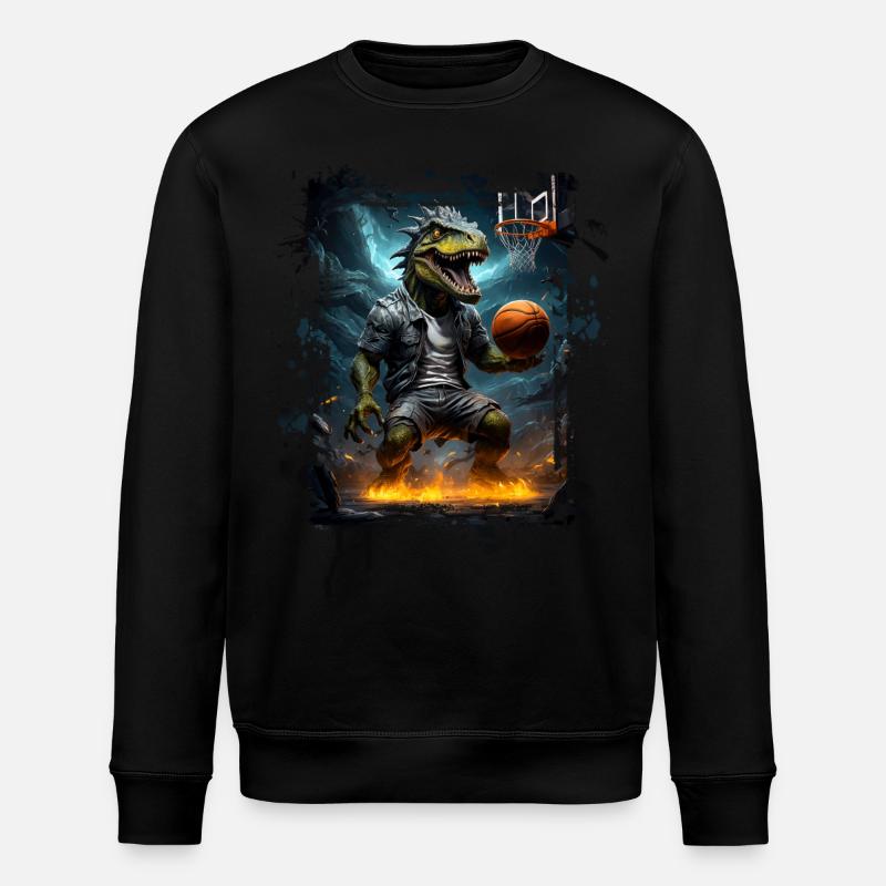 Basketball T Rex - Stanley/Stella Unisex Bio-Sweatshirt ROLLER - Schwarz