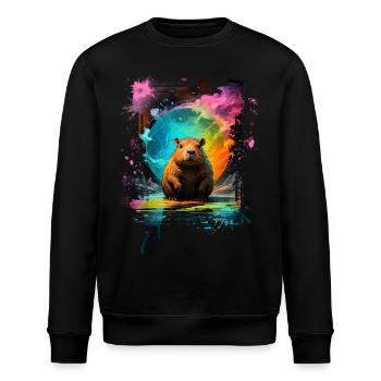 Capybara - Stanley/Stella Unisex Bio-Sweatshirt ROLLER - Schwarz - Vorne - Nik (191cm)
