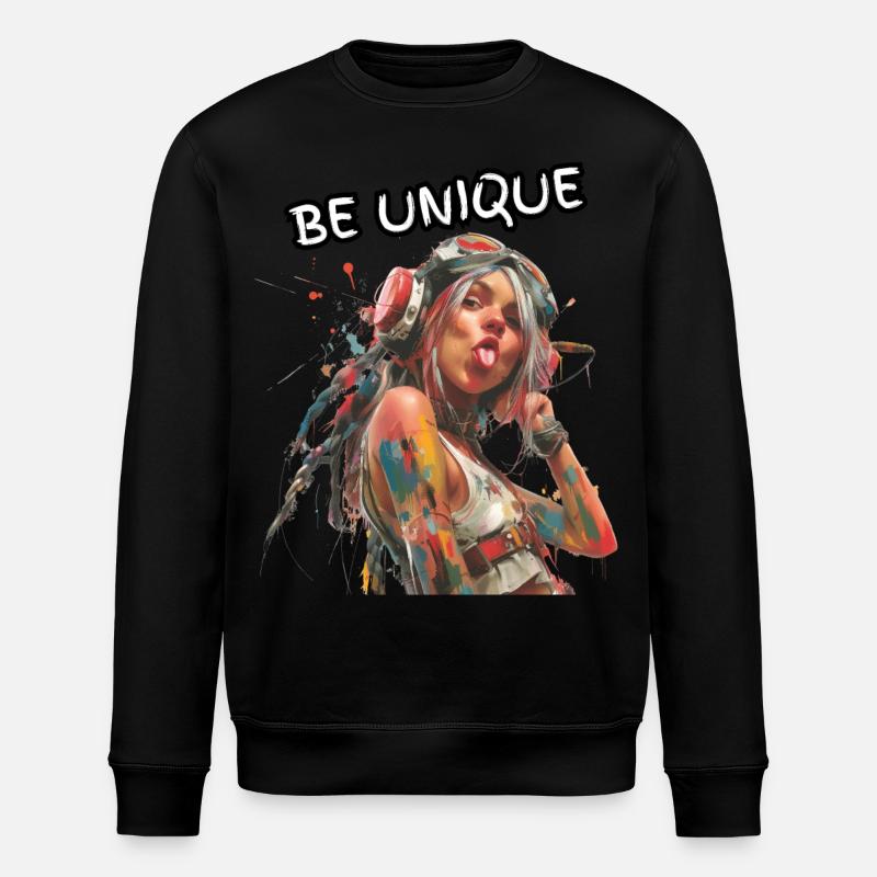 BE UNIQUE. Selbsttreue, Selbstbewusst, Individual, - Stanley/Stella Unisex Bio-Sweatshirt ROLLER - Schwarz
