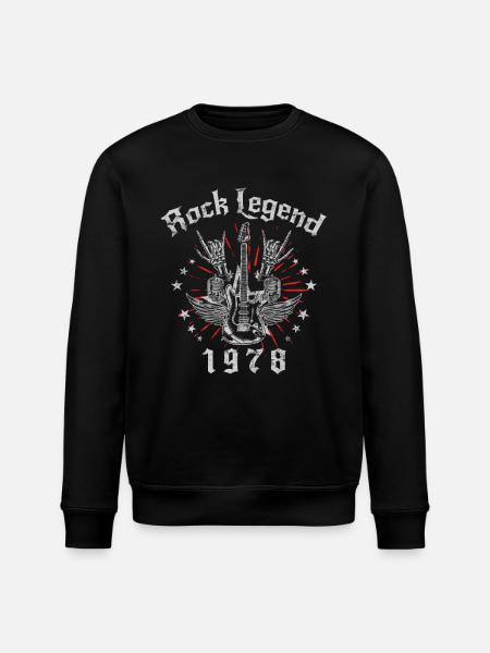 1978 Birthday Rock Legends Guitar - Stanley/Stella ROLLER Unisex Organic Sweatshirt - black
