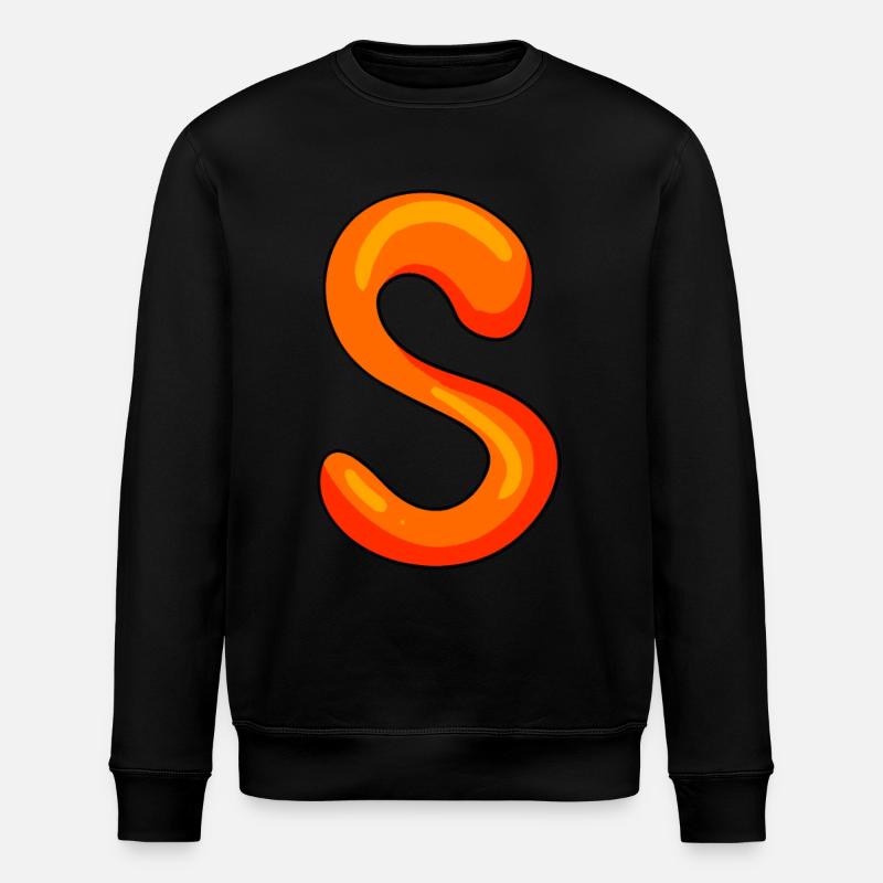 Letter S Initial Letter - Stanley/Stella ROLLER Unisex Organic Sweatshirt - black