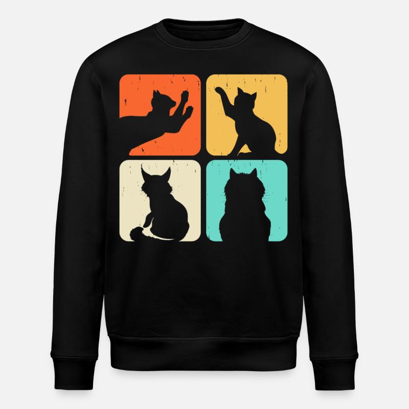 Katzen Motiv - Stanley/Stella Unisex Bio-Sweatshirt ROLLER - Schwarz