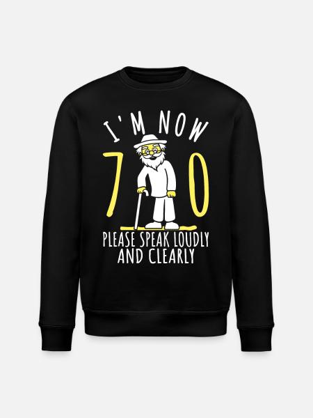 70 års fødselsdag 70 70 Jeg er 70 Nu er jeg 70 år gammel - Stanley/Stella økologisk unisex-sweatshirt ROLLER - sort