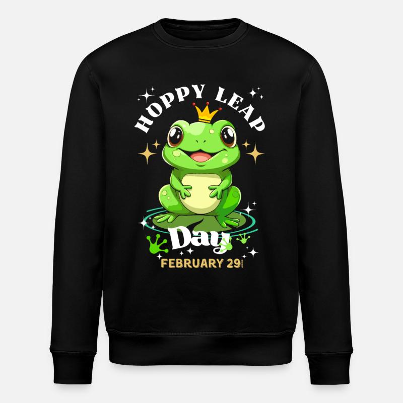Hoppy leap day frog - Stanley/Stella ROLLER Unisex Organic Sweatshirt - black