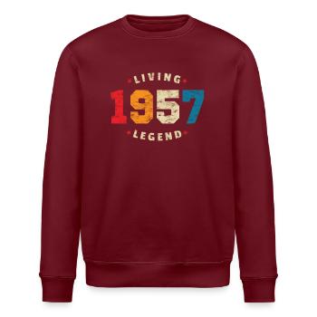 1957 anniversaire rétro légende vivante - Sweat bio ROLLER Stanley/Stella Unisexe - bordeaux - Devant - Nik (191cm)