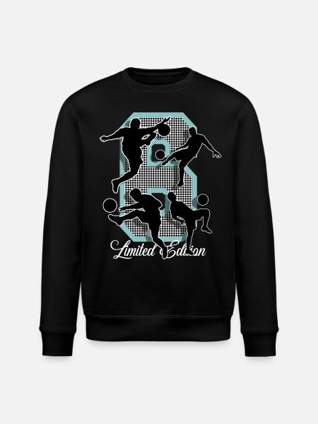 6th Birthday Football - Stanley/Stella ROLLER Unisex Organic Sweatshirt - black