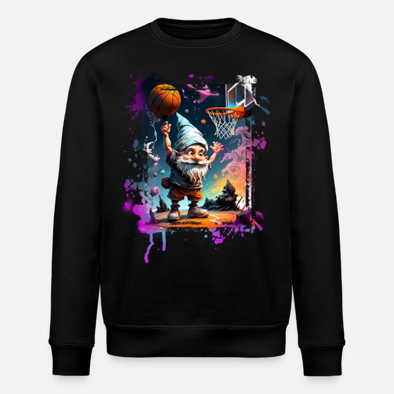 Basketball Gnome - Stanley/Stella ROLLER Unisex Organic Sweatshirt - black