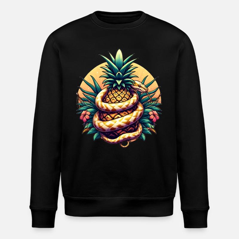 Python autour de l’ananas - Sweat bio ROLLER Stanley/Stella Unisexe - noir