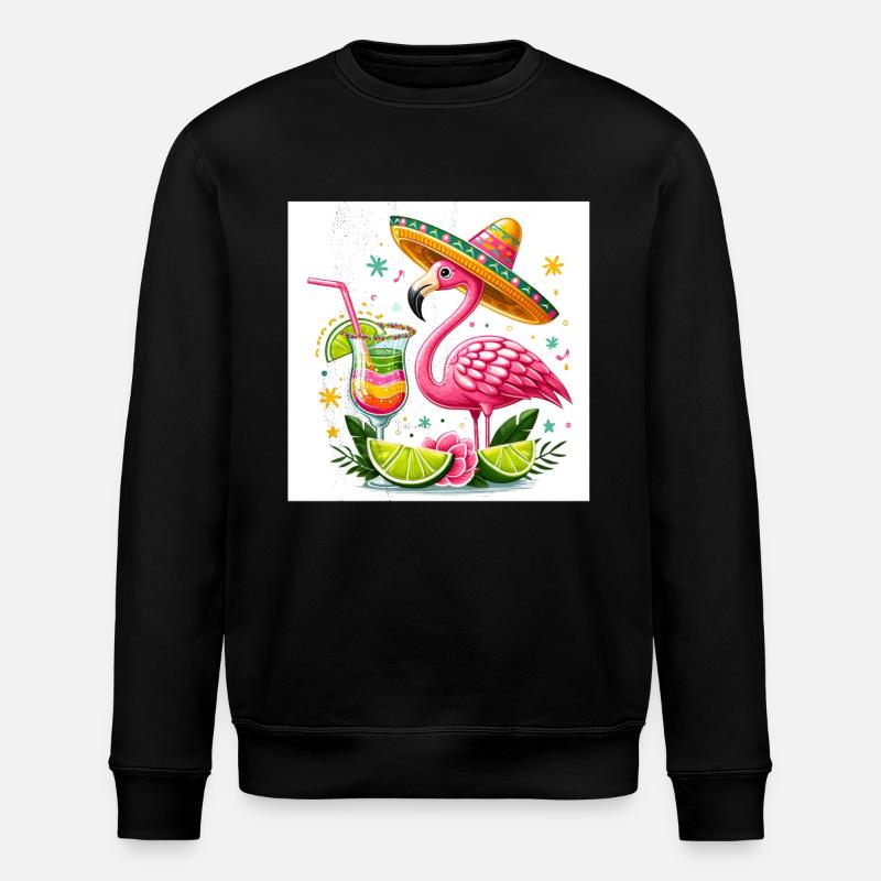 Cinco de Mayo Flamingo - Stanley/Stella ROLLER Unisex Organic Sweatshirt - black