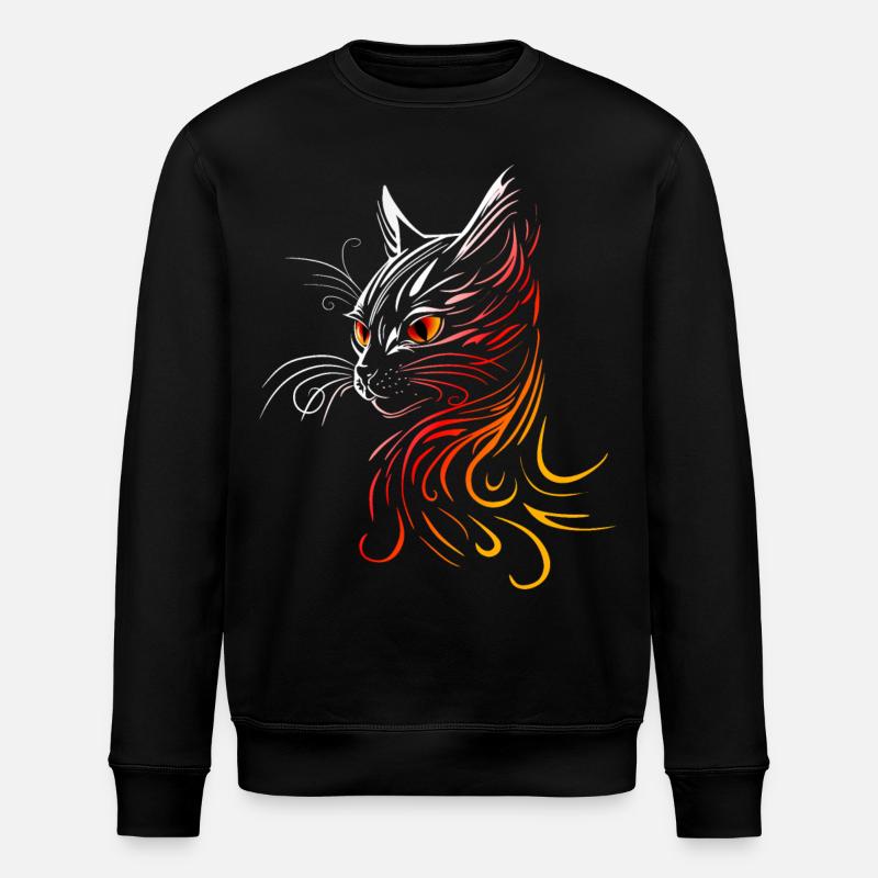 Katzenkopf Katze - Stanley/Stella Unisex Bio-Sweatshirt ROLLER - Schwarz