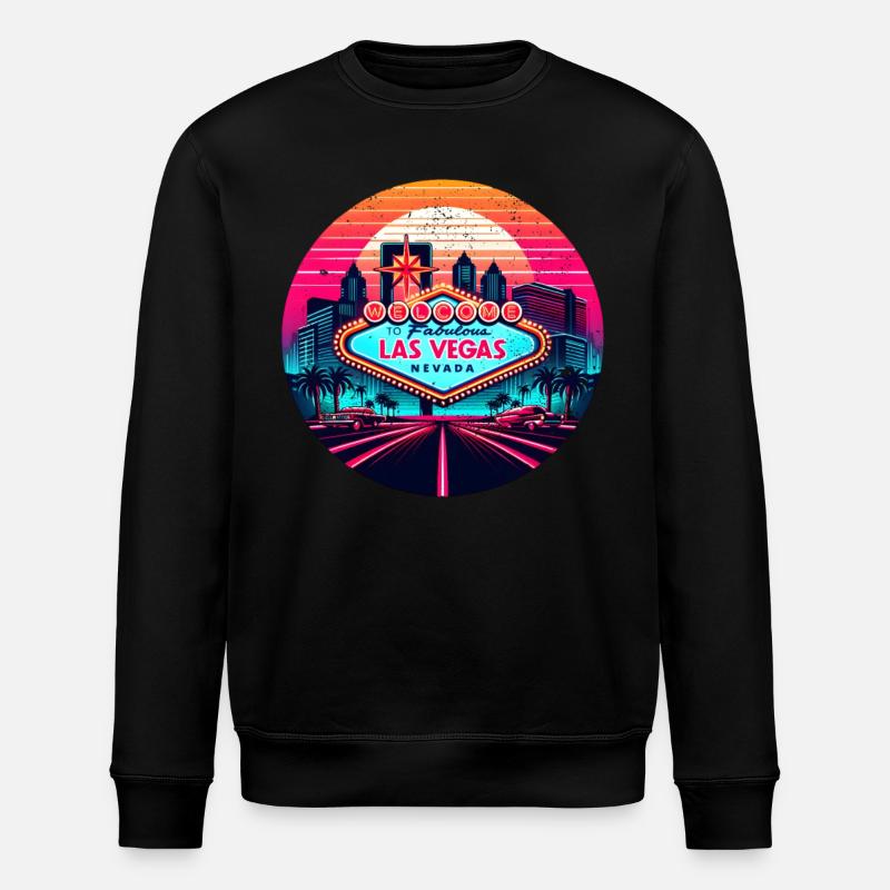 Sunset over Las Vegas - Stanley/Stella ROLLER Unisex Organic Sweatshirt - black