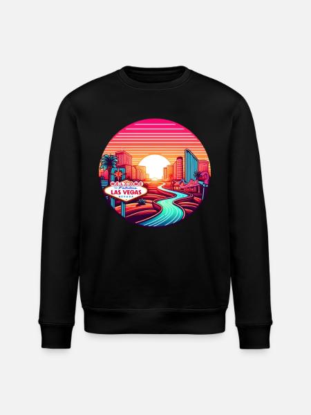 Sunset over Las Vegas - Stanley/Stella ROLLER Unisex Organic Sweatshirt - black