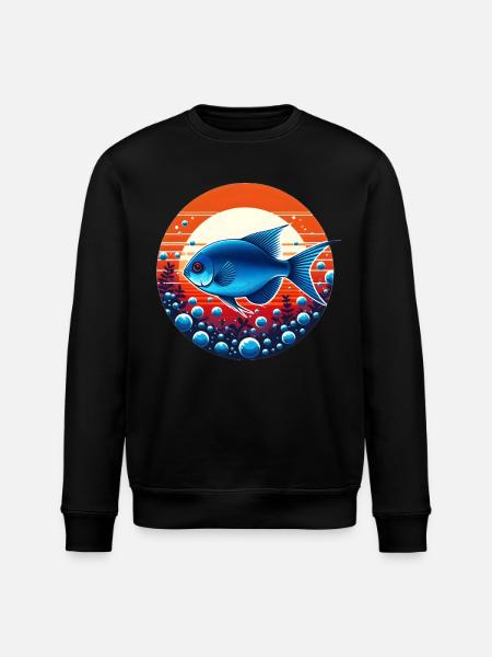 Blue Emporer Tetra Fish - Stanley/Stella ROLLER Unisex Organic Sweatshirt - black