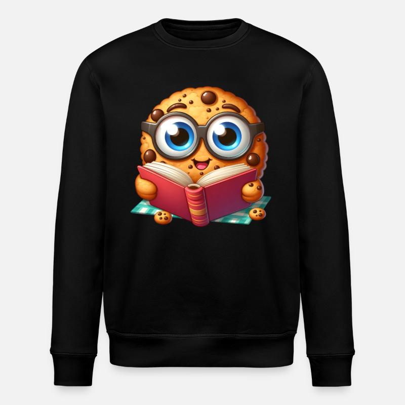Cookie liest Buch - Stanley/Stella Unisex Bio-Sweatshirt ROLLER - Schwarz