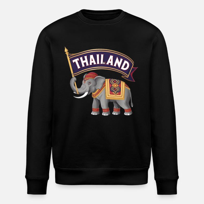 Proud elephant from Thailand - Stanley/Stella ROLLER Unisex Organic Sweatshirt - black
