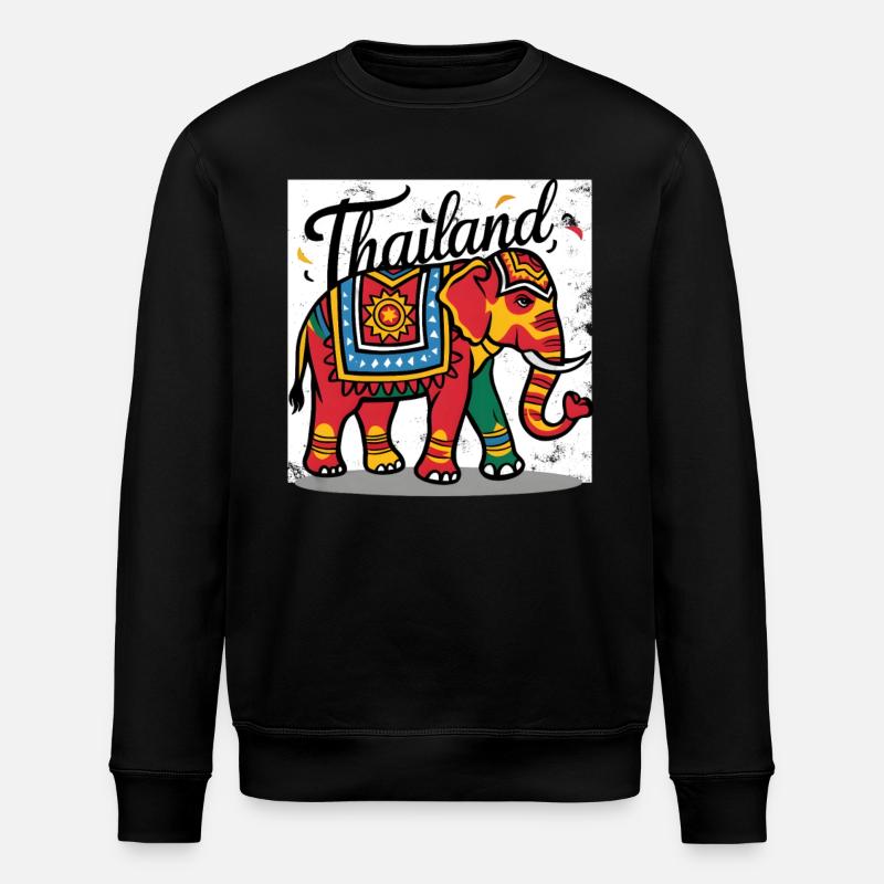Thailand Elephant - Stanley/Stella ROLLER Unisex Organic Sweatshirt - black