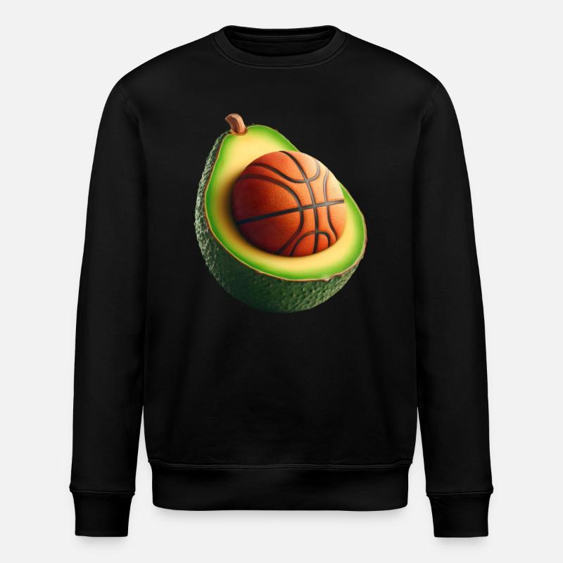Avocado mit Basketballkern - Stanley/Stella Unisex Bio-Sweatshirt ROLLER - Schwarz