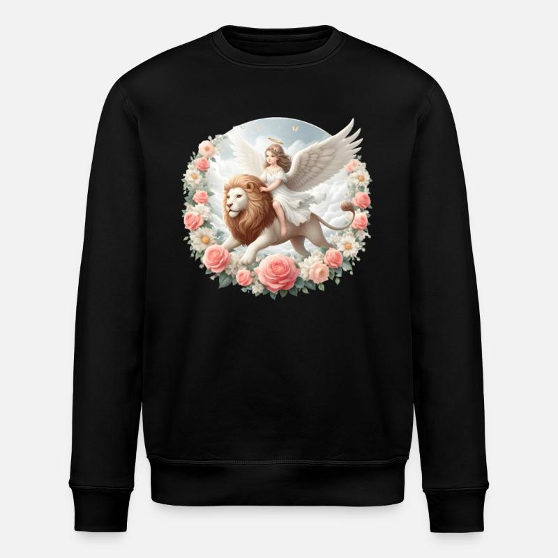 Ange sur un lion - Sweat bio ROLLER Stanley/Stella Unisexe - noir