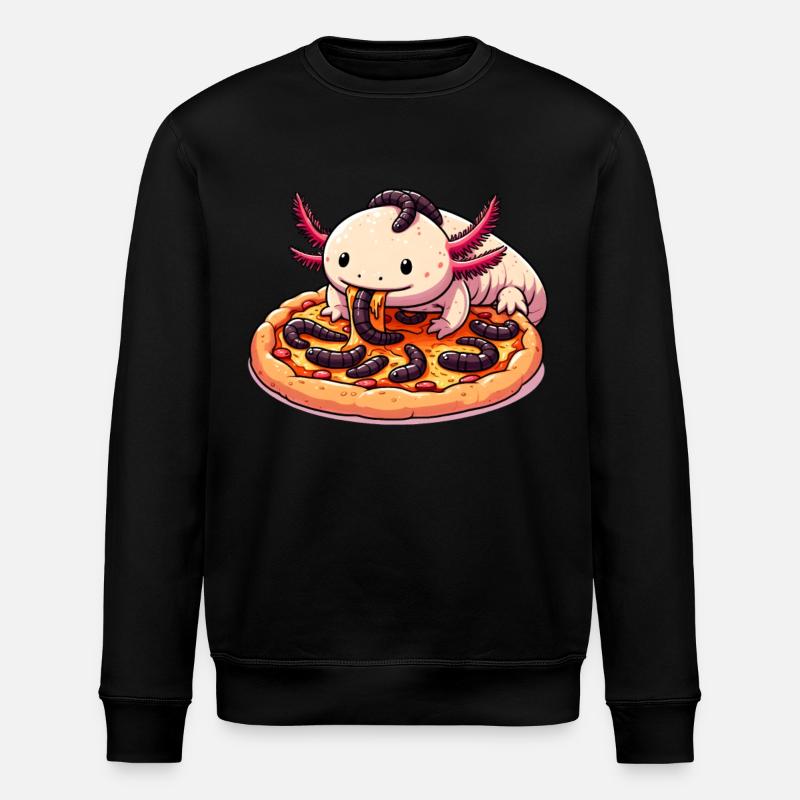 Pizza Party for Axolotl - Stanley/Stella ROLLER Unisex Organic Sweatshirt - black