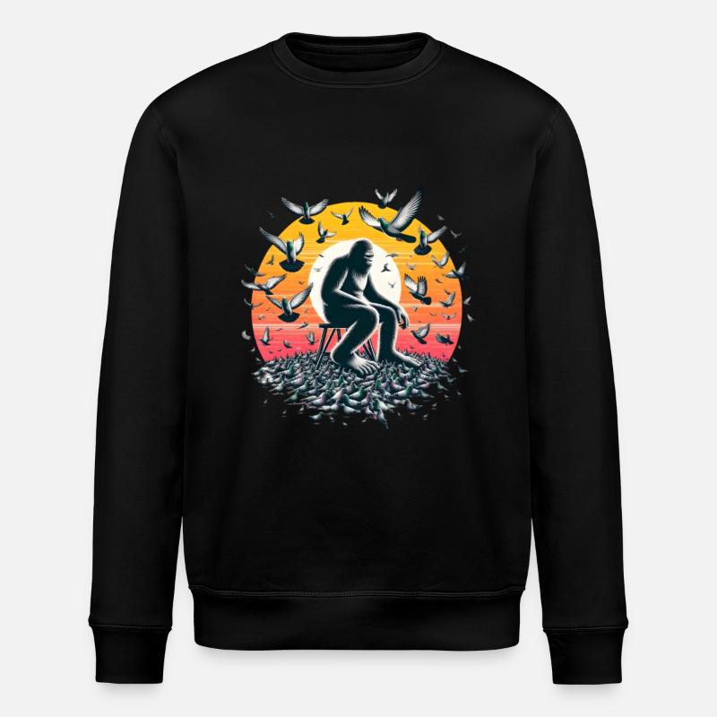 Bigfoot aime les pigeons ! - Sweat bio ROLLER Stanley/Stella Unisexe - noir