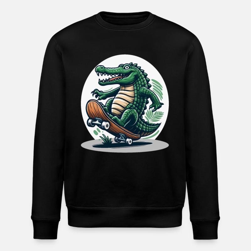 Crocodile de skateboard - Sweat bio ROLLER Stanley/Stella Unisexe - noir