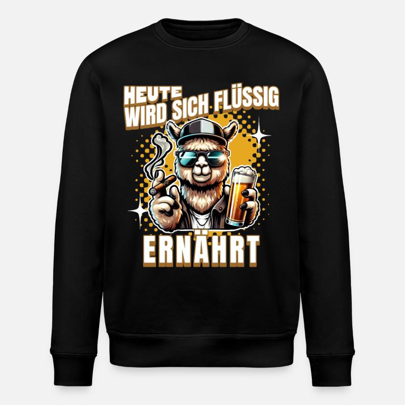 Heute Wird Sich Flüssig Ernährt - Stanley/Stella Unisex Bio-Sweatshirt ROLLER - Schwarz
