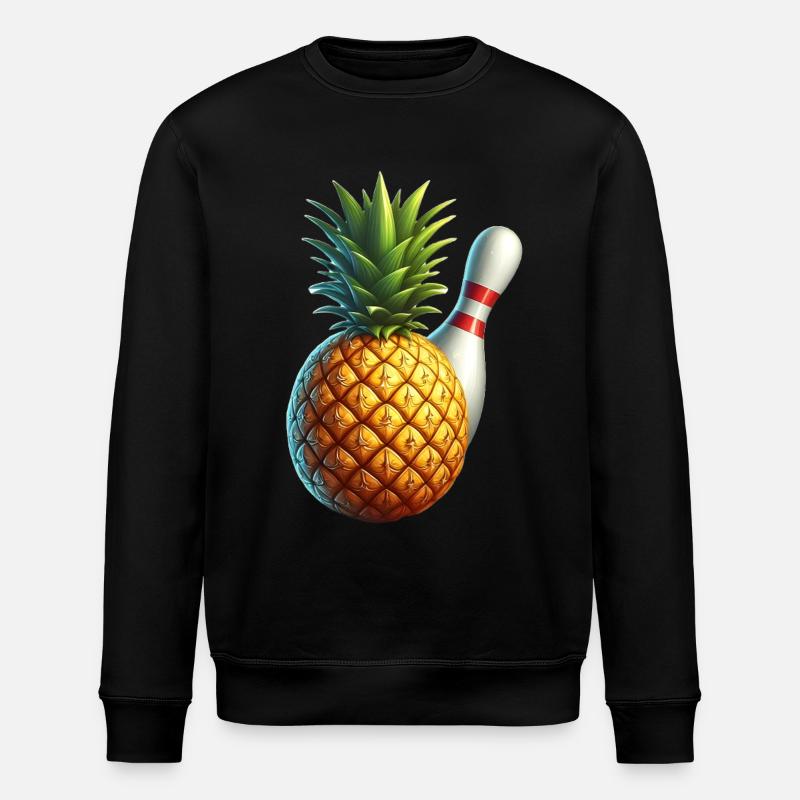 Bowlingkugel und Ananas - Stanley/Stella Unisex Bio-Sweatshirt ROLLER - Schwarz