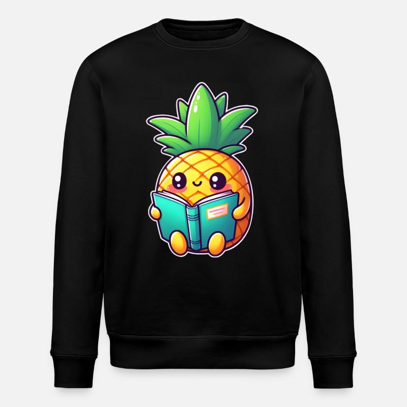 Reading pineapple - Stanley/Stella ROLLER Unisex Organic Sweatshirt - black