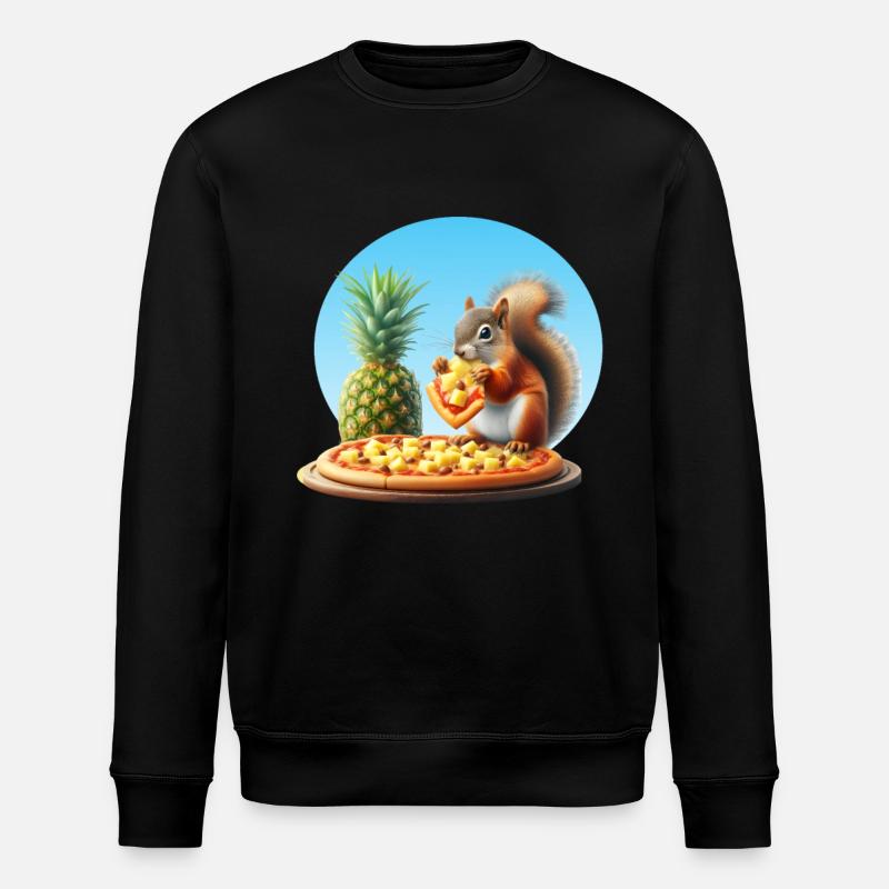Écureuil dégustant une pizza - Sweat bio ROLLER Stanley/Stella Unisexe - noir