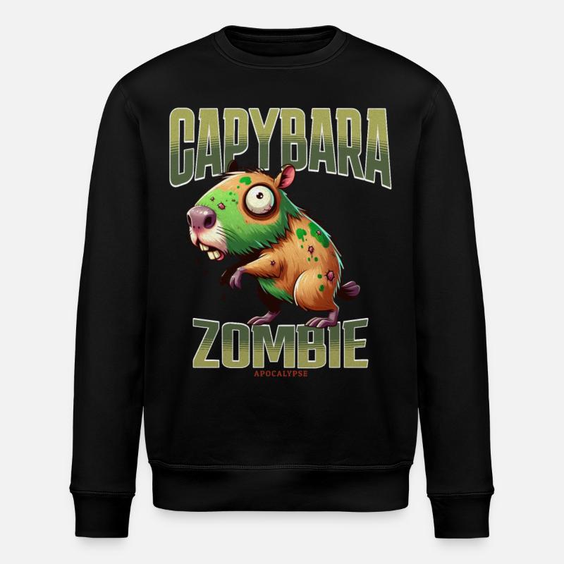 Capybara Zombie - Stanley/Stella ROLLER Unisex Organic Sweatshirt - black