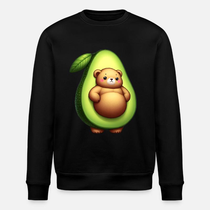 Bär im Avocado-Kostüm - Stanley/Stella Unisex Bio-Sweatshirt ROLLER - Schwarz