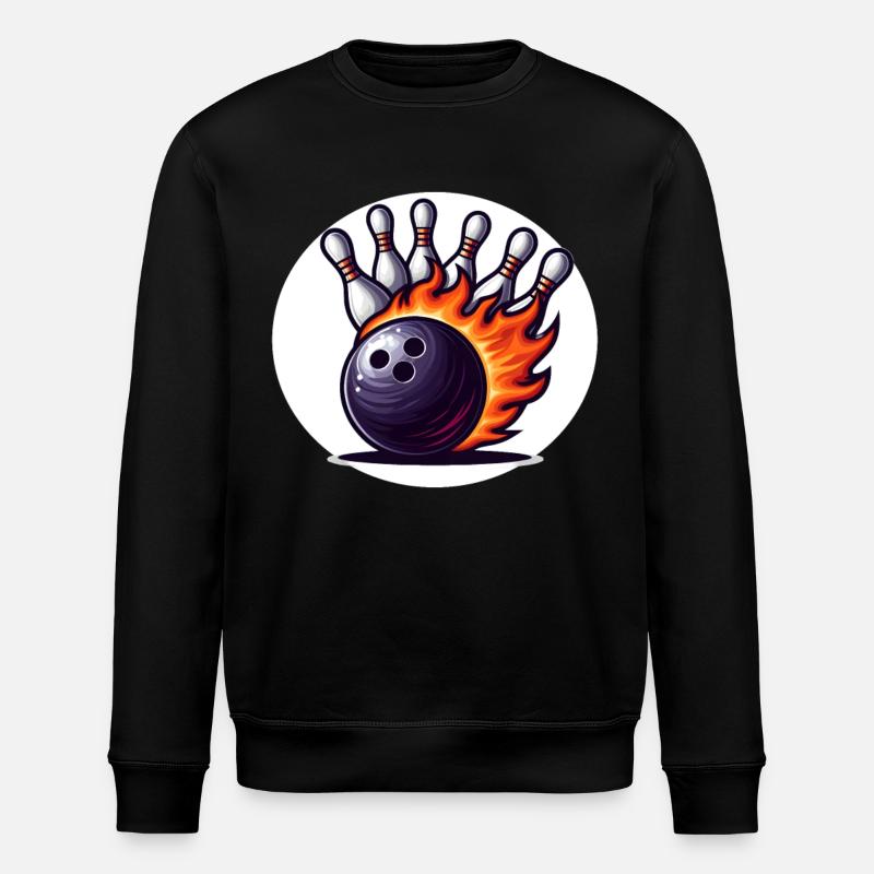 Brennende Bowlingkugel - Stanley/Stella Unisex Bio-Sweatshirt ROLLER - Schwarz