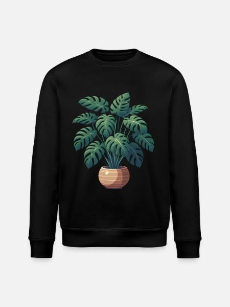 Wunderschöne Monstera Pflanze - Stanley/Stella Unisex Bio-Sweatshirt ROLLER - Schwarz