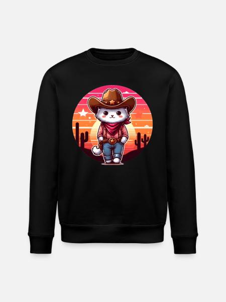 Chat cowboy - Sweat bio ROLLER Stanley/Stella Unisexe - noir