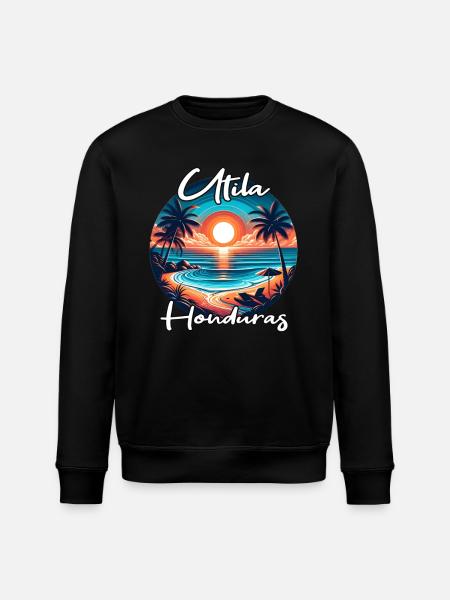 Sunset in Utila, Honduras - Stanley/Stella ROLLER Unisex Organic Sweatshirt - black